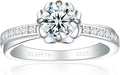 Elspeth 925 Sterling Silver Engagement Ring for Women Oval/Radiant/Pear/Princess/RoundCut Cubic Zirconia Promise Ring Size 4-10