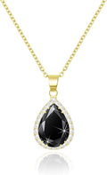 Linawe Crystal Chain Necklace for Women Trendy, Imitation Diamond Pendant, Statement Cubic Zirconia Boho Jewelry Set, 14K Gold/Rose Gold/Silver Birthstone Necklace