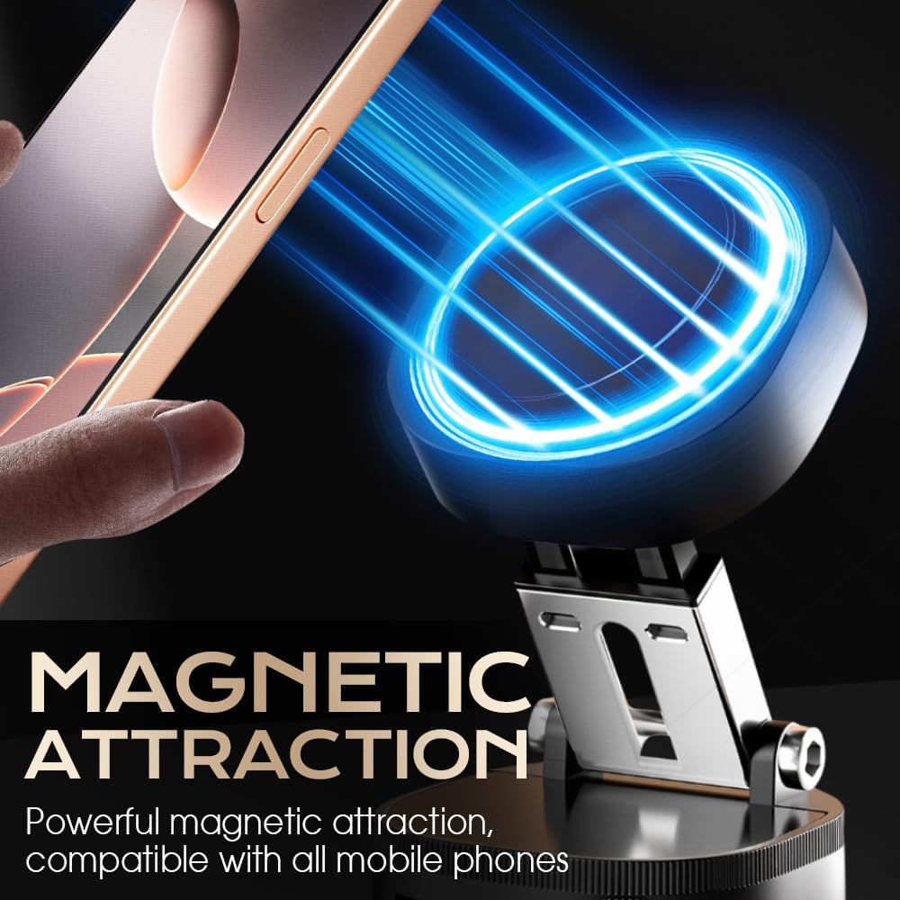 360° Adjustable Vacuum Magnetic Phone Holder,Upgraded Strong Suction Portable Magnetic Car Phone Stand,Universal Magnetic Phone Mount for Cars/Gyms/Indoor/Outdoor (Black)