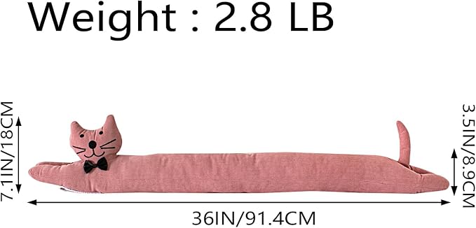 Cat Fabric Under Door Draft Stopper, 3LB Heavy Duty Decorative Soundproof Door - Image 2