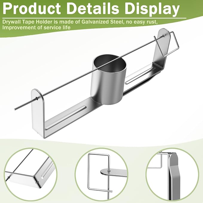 Powder Coated Steel Drywall Tape Holder Reel | Rust-Proof Heavy Duty Tool Holds - Image 3
