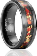 | Nebula Inlay Band - 8mm Wide Black Tungsten Ring with Cosmic Art | Wedding & Unique Statement