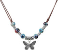 Boho Style Colorful Ceramic Bead Strand Necklace Adjustable Bohemian Jewelry Gift for Women, Fashion Clothing Matching Necklace