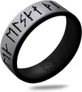 Knot Theory Viking Silicone Ring - I Love You in Rune Characters Breathable Comfort Fit - Valentine's Engagement Mens Wedding Band