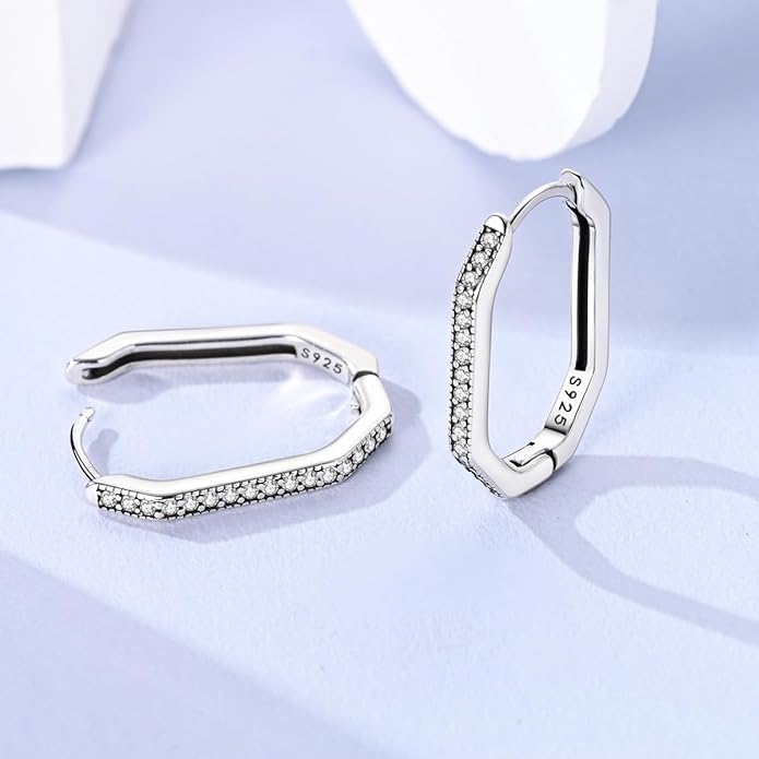 LAZA 925 Sterling Silver Hoop Earrings for Women, Hypoallergenic Huggie Butterfly Dangle Drop Earrings Colorful Flower Earrings Jewelry Gifts