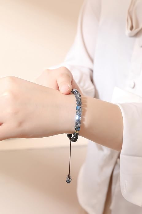 Lava Rock Bead Bracelet For Women-Zebra Stone Beaded Bracelets Essential Oil Aromatherapy Bracelet Set Balancing Chakra - Perfect Gifts For Women