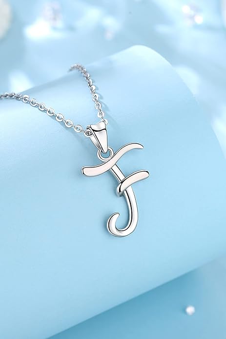 EUDORA Sterling Silver Initial Necklaces for Women, Classic 26 Letter Neckless Gifts for Girls, Sister, Mother Daughter, 18 inch Chain