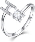 STARCHENIE Adjustable Initial Ring for Women 925 Sterling Silver Letters A-Z 26 Alphabet Rings Size 7