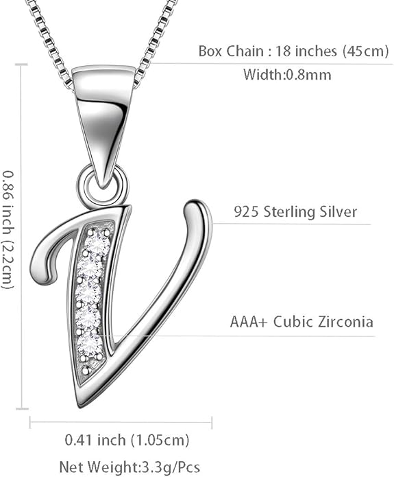 Aurora Tears Letter Necklace Initial 925 Sterling Silver Alphabet Pendant Crystal Name Gift Women Cubic Zirconia Jewelry