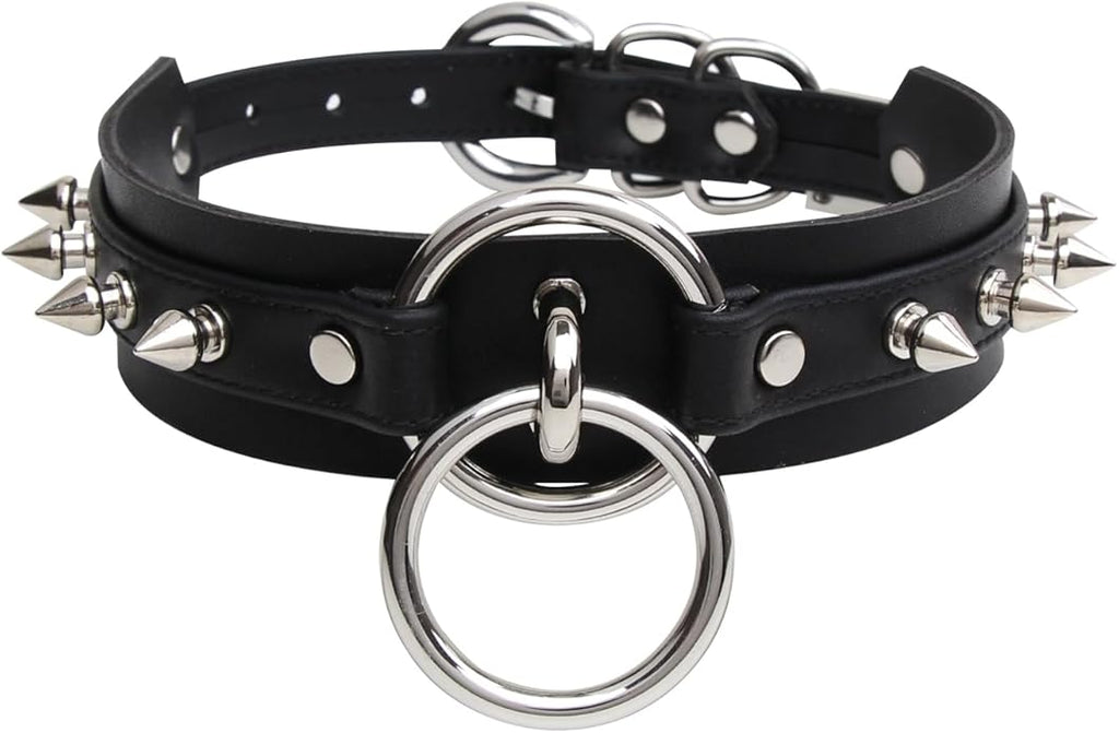 Lookook Fashion O-Ring Faux Leather Choker Necklaces Collar For Womens