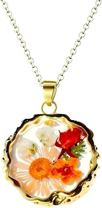 Birth Flower Necklace,1-12 Birth Month Flower Handmade Pendant Necklaces for Women Personalized Custom Floral Jewelry,Boho jewelry,Birthday Gift for Women Girls Best Friend