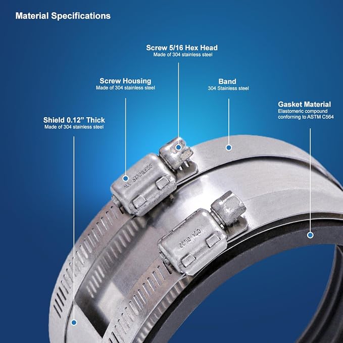 Supply GIant 38334 Shielded 1-1/2 in. Transitoin Coupling, Connects 1-1/2" - Image 6
