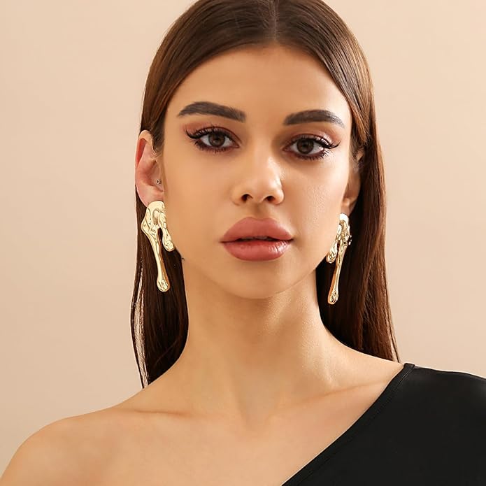 Irregular WaterDrop Earrings, Melted Liquid Irregular Stainless Steel Earrings, Embrace Minimalist Earrings, Statement Earrings for Women