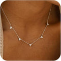 Valentines Day Gifts for Women Her - Dainty Necklaces for Women Cute Station Choker Simulated Diamond Necklace Simple Layering CZ Necklace Trendy Jewelry Gifts