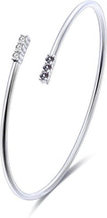 EcoGems Lab Grown Gemstone & Moissanite Bracelets – 14K White or Yellow Gold Plated Sterling Silver – Featuring Lab Grown Diamonds, Emeralds, Paraiba, Sapphire & Pearls – Sustainable Luxury Gift with Gift Box