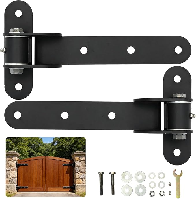 2 Pack Heavy Duty Gate Hinges, 180°Swing Gate Hinges Heavy Duty Wood Fence | - Image 9