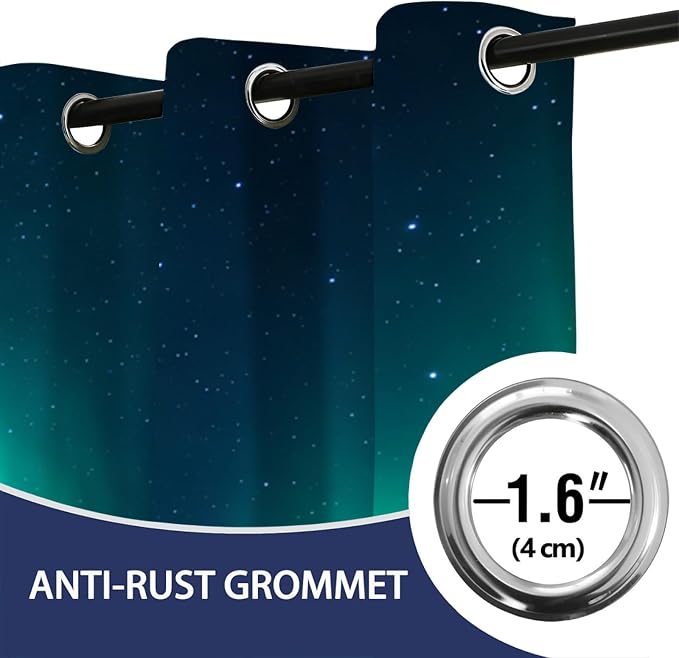 Aurora Forest Curtain, Deep Blue Night Sky Curtains - Image 7