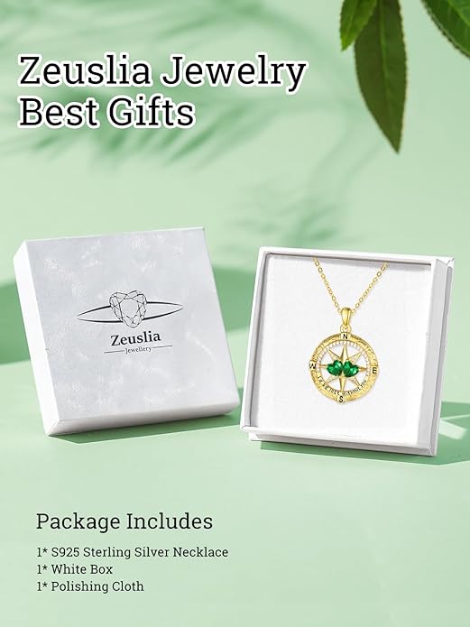 Valentine's Day Gifts for Wife 925 Sterling Silver Double Birthstone Pendant Necklaces I Love You for Always and Forever Necklace Anniversary Birthday Gifts for Wife Girlfriend Mom Her
