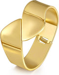 hotoo Chunky Wide Bangle Bracelets For Women Open Gold Bangle Statement Cuff Stainless Steel Stackable Bracelets Thick Jewelry For Christmas Birthday Trendy Gifts
