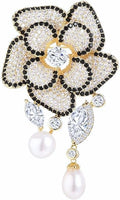 Flower Brooch for Women Rhinestone Flower Brooch Pins Floral Brooches Jewelry Gift for Mom Wife