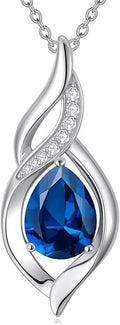 Birthstone Necklace for Women Infinity Necklaces 925 Sterling Silver Teardrop Love Birthday Jewelry Valentines Day Birthday Gifts for Her Mom Wife Girlfriend