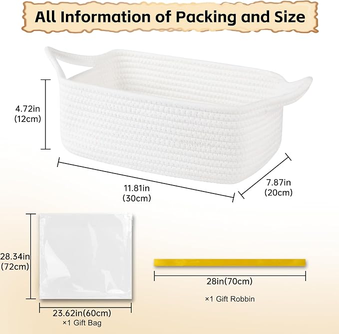 OIAHOMY 7L Woven Basket, Gift Basket Empty - Image 2