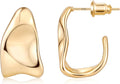 Gacimy Chunky Earrings for Women, Teardrop Earrings with 925 Sterling Silver Post, 14K Gold Plated Statement Drop for Women
