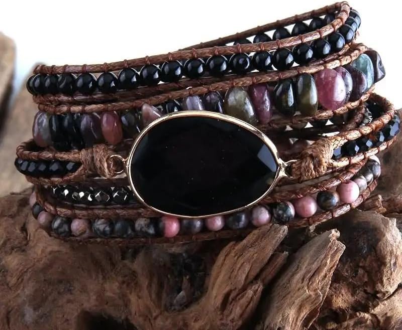 ZOSOJONA Women Wrap Bracelets Boho Natural Stone Jasper Turquoises Strand Bracelet Jewelry Collection