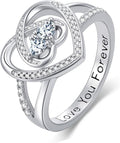 Valentine's Day Gifts for Women Birthstone Rings for Women Heart Statemet Engagement Eternity Wedding Promise Rings Jewelry Anniversary Christmas Valentine Mothers Day Birthday Gifts for Wife Her Girlfriend