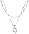 adoyi Valentines Day Gifts for Women Hers Dainty 14K Gold Plated Heart Initial Necklaces Layered Letter A-Z Pendant Necklace Stack Trendy Jewelry Birthday Valentines Day Gifts for Women Jewelry