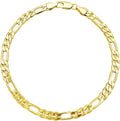 Gold Electroplated Anklet for Women, 9-12 Inch Sizes, Figaro, Cuban, Mariner, Herringbone Design - Made in Korea