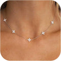 Valentines Day Gifts for Women Her - Dainty Necklaces for Women Cute Station Choker Simulated Diamond Necklace Simple Layering CZ Necklace Trendy Jewelry Gifts