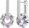 LAZA 925 Sterling Silver Hoop Earrings for Women, Hypoallergenic Huggie Butterfly Dangle Drop Earrings Colorful Flower Earrings Jewelry Gifts