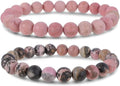 Bivei Natural Gemstone Semi Precious Healing Crystals Handmade Stretchy Round Beads Bracelet,Stocking Stuffers for Women Enhance Positive Energy