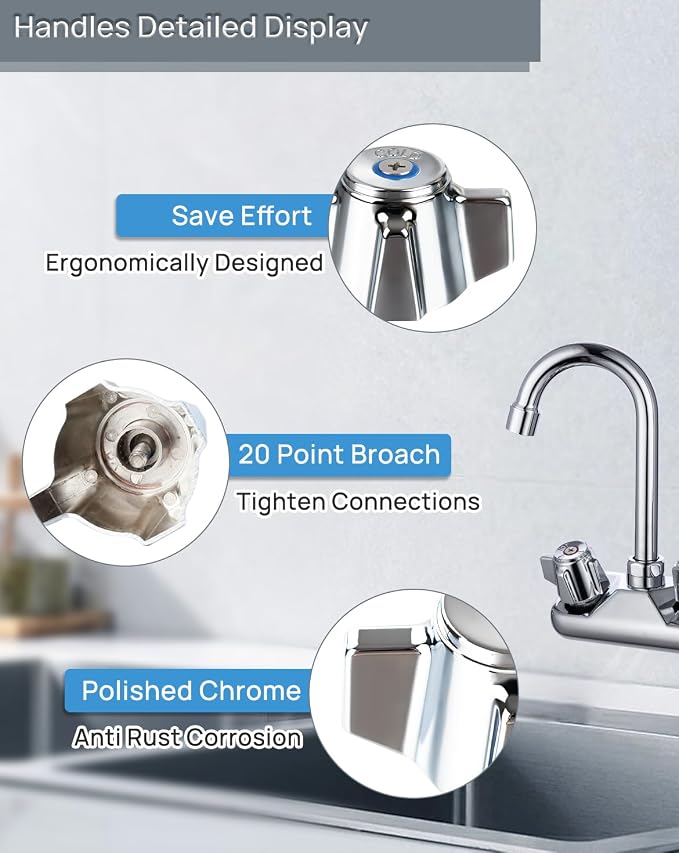 Commercial Faucet Handle Replacement Kit Outdoor Faucet Handles 0.43 Round Stem - Image 3