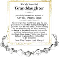 To My Granddaughter Bracelet from Grandma and Grandpa, Heart Chain Bracelet with Shiny Stones, Perfect Birthday or Graduation Christmas Gift for Granddaughter with Message Card and Gift Box