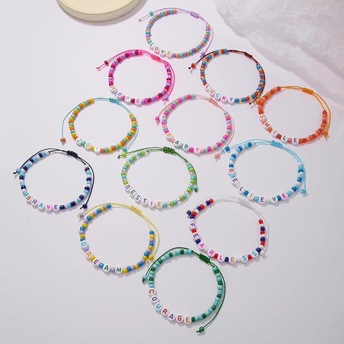Friendship Bracelets Boho Stackable Bracelets for Women Surfer Heishi Clay Bead Bracelets Stretch Preppy Bracelets Colorful Boho Bracelets for Women