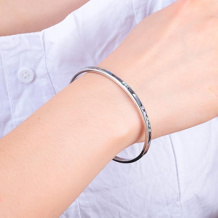 CiNily Womens Cuff Bracelet,Opal Bangle Bracelets Gold Plated Hypoallergenic Ladies Gemstone Open Cuff Bangle Bracelet