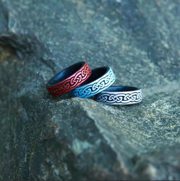 Knot Theory Celtic Butterfly Sailor Infinity Silicone Ring for Men Women - Breathable Dual Layer Comfort Fit 6mm Bandwidth