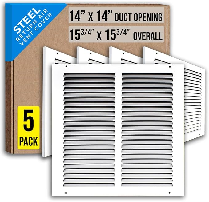 Fits 14x14 Duct Opening | Steel Return Air Grille by Handua | Vent Cover Grill by Handua