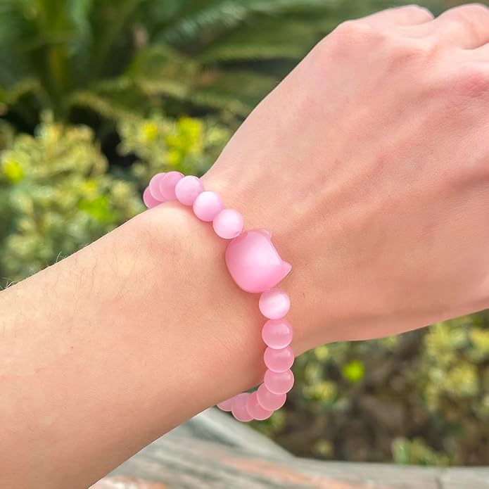 Money Attraction Cat Bracelet - Black Obsidian Women Bracelets -Wealth Prosperity Abundance Stone Bead Bracelet, Entrepreneur Business Luck Beaded Bracelets,Spiritual Mood Energy Cute Protection Stretch Bracelet,Health Good Luck Feng Shui Bracelets For...