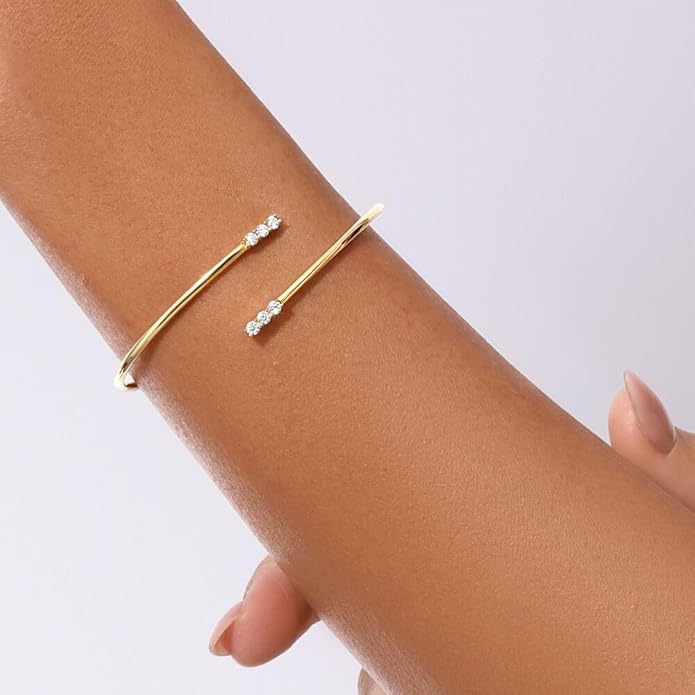 EcoGems Lab Grown Gemstone & Moissanite Bracelets – 14K White or Yellow Gold Plated Sterling Silver – Featuring Lab Grown Diamonds, Emeralds, Paraiba, Sapphire & Pearls – Sustainable Luxury Gift with Gift Box