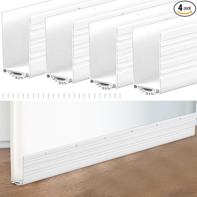 Yaocom 4 Pack U Shape Screw on Under Door Seal 36 Inch Aluminum and Rubber Door by Yaocom