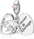 DALARAN Sister Mother Daughter Wife Charms for Bracelet Forever Always Love Charm for Birthday Christmas Sterling Silver Dangle Charm