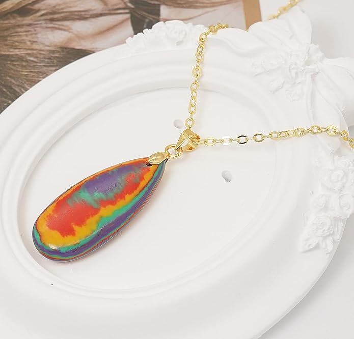 Stone Necklaces for Women Teardrop Gemstone Pendant Necklace Natural Stone Chain Necklaces