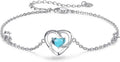 Cuoka I Love You to The Moon and Back Bracelet 925 Sterling Silver Heart Adjustable Bracelet Jewelry for Women with Gifts Box