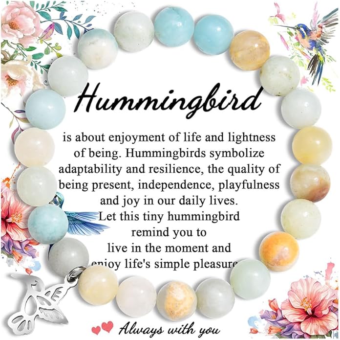 Leyung Hummingbird Gifts for Women, Inspirational Hummingbird Bracelet Jewelry Gifts, Christmas Birthday Retirement Gifts for Her Women Friends Sisters Mom