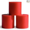 3x3 Inch Red Pillar Candles Set of 3 by CANDWAX