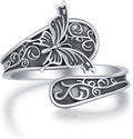 Adjustable Rings 925 Sterling Silver Jewelry Witch Hat Fox Dolphin Butterfly Dragonfly Spoon Ring Gifts for Women Men Lover Anniversary Birthday Graduation Christmas Valentine's Day Mother's Day