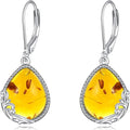POPLYKE Celtic Filigree Teardrop Drop Dangle Earrings Sterling Silver Leverback Earrings Jewelry for Women